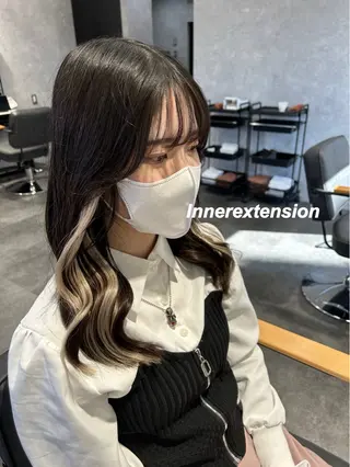 セミロング プルエクステ/インナ ーカラー🦊はるなのヘアスタイル