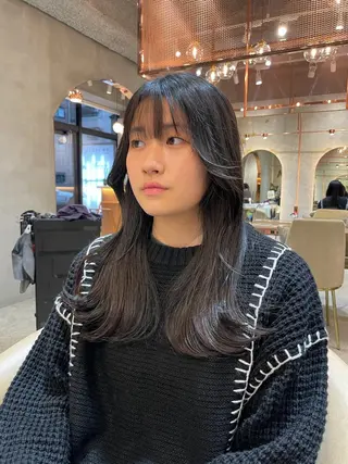 セミロング レイヤー/韓国ヘア 縮毛矯正🫧鈴木颯のヘアスタイル