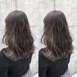 ロング カラー パーマ ヘアアレンジ メンズ キッズ ネイル マツエク・マツパ 💟Chloe原宿店 🩶ハイトーンのヘアスタイル