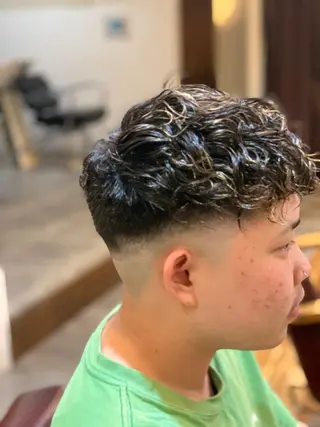 ショート パーマ メンズ CECIL hair なんば店所属・メンズパーマ 艶髪☆店長☆有馬のヘアスタイル