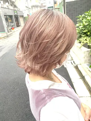 ショート カラー ハイトーンNo.1✨ パーマ✨イマイタツヤのヘアスタイル