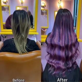 ロング シール＋ちび編み込み エクステ梅田🐨のヘアスタイル