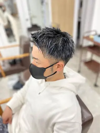 カラー パーマ メンズ ハイライト&曲がる 縮毛矯正特化 玉置のヘアスタイル