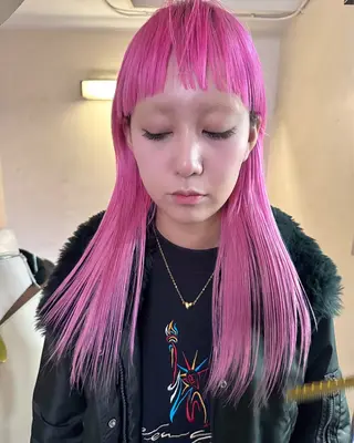 ロング カラー ヘアアレンジ 丸山渉/パーマ エフェクトブリーチのヘアスタイル