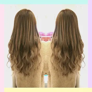 ロング カラー れん/ハイトーン /エクステ/韓国風のヘアスタイル