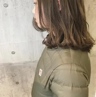 ミディアム カラー 髪質改善ｶﾗｰ ｹｱﾌﾞﾘｰﾁ/ﾀﾑのヘアスタイル