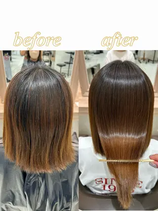 ミディアム パーマ 《艶髪縮毛矯正》 かのん☽⑅ ˖のヘアスタイル