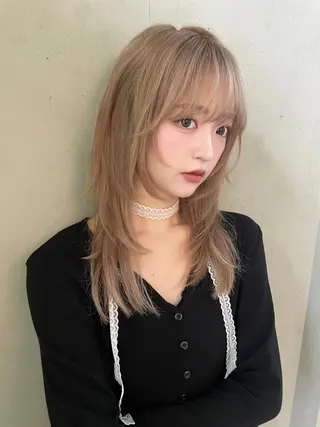 セミロング カラー 表参道/レイヤー/暖 色/Ｗカラー/小春のヘアスタイル