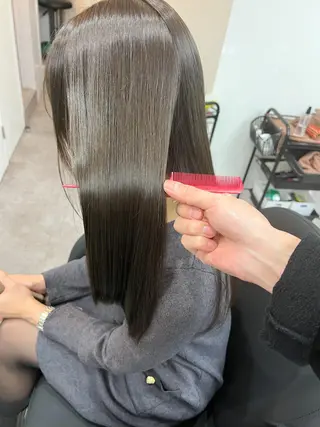 セミロング 銀座/髪質改善カラー 酸性ストレート🍎のヘアスタイル