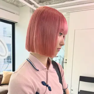 ショート カラー パーマ ヘアアレンジ メンズ 🧨ブリーチー×ボブ レイヤー💎じゅえるのヘアスタイル