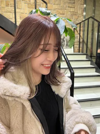 ミディアム カラー ヘアアレンジ チャンモリパーマ/韓 国/Minami🦋のヘアスタイル