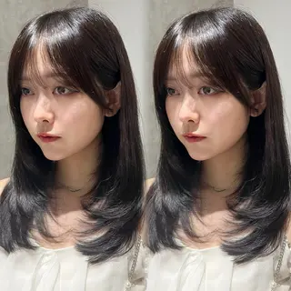 セミロング Euphoria新宿店所属・新宿/透明感カラー/ 縮毛矯正/SHOKIのヘアスタイル