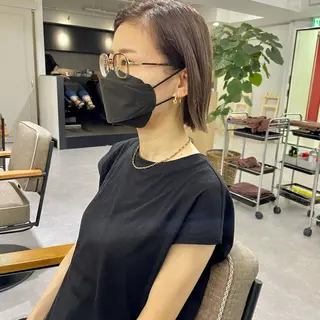 ショート カラー レイヤーパーマ＊ 顔まわり似合わせのヘアスタイル