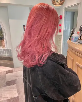 セミロング ハイトーン/韓国 ヘア/RINAのヘアスタイル