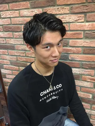 ショート パーマ 赤坂barber 古澤慶一郎【モテ髪】のヘアスタイル