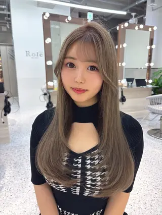 ロング 髪質改善×韓国ヘアサロン Role 博多【ロール】所属・yui🎀ブリーチ なしWカラー／博多のヘアスタイル