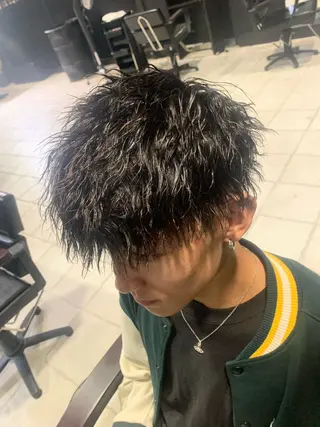 ショート メンズ メンズパーマ/難波/ 心斎橋　室園亮佑のヘアスタイル