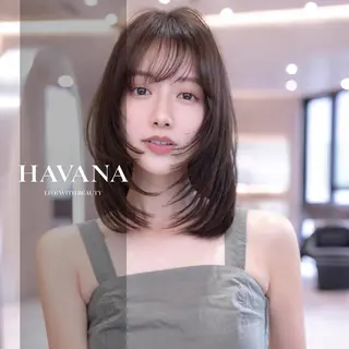 ミディアム カラー HAVANA.立川 【レイヤー/韓国】のヘアスタイル