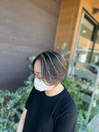 セミロング カラー 太白区白髪ぼかし/ ボブカット/千葉達人のヘアスタイル