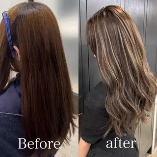 ロング カラー ハイライト／髪質改善 裕樹のヘアスタイル