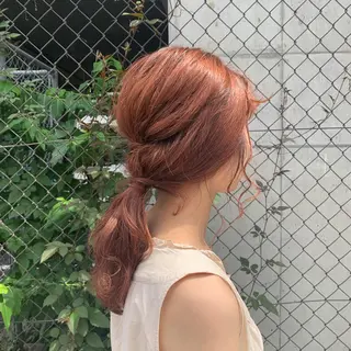 ロング カラー ヘアアレンジ satsuki 暖色・ブラウンカラーのヘアスタイル