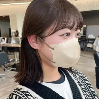 セミロング カラー ヘアアレンジ 【柔らか透明感✨/ 似合せ前髪】大石葉月のヘアスタイル