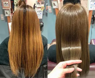 ロング カラー 傷ませない縮毛矯正／ 吉岡 美江のヘアスタイル