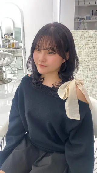 ミディアム カラー 透明感カラー🫧銀座 sana໒꒱· ﾟのヘアスタイル