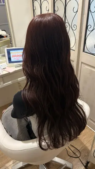 セミロング カラー ♣️似合わせカット 艶髪カラーYUUGAのヘアスタイル