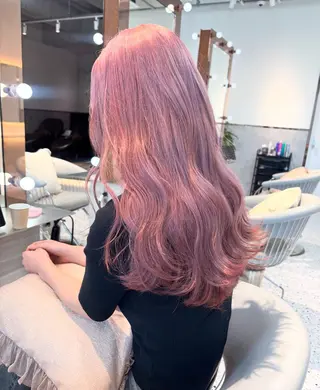 ミディアム カラー rina／ベージュ ワンホン/韓国ヘアのヘアスタイル