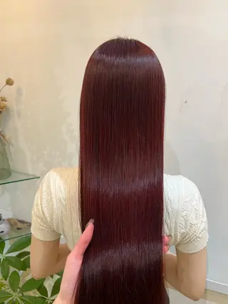 ロング カラー ブリーチしない暖色 カラー🥀杉 優菜のヘアスタイル