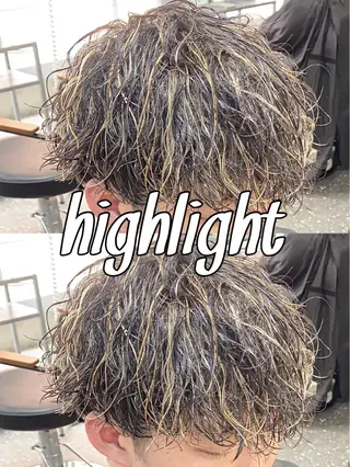 カラー パーマ メンズ パーマ/ダブルカラー ブリーチ⭐️海斗のヘアスタイル