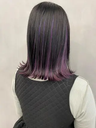 ミディアム カラー ハイトーン/ ボブ 中村麟のヘアスタイル