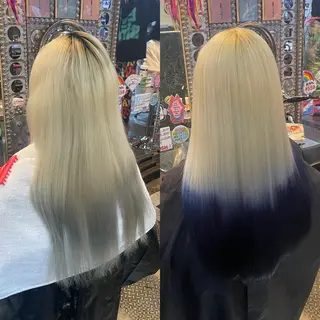 ロング カラー ヘアアレンジ haco+所属・🌈派手髪エクステ ブレイズ🌈ひろとのヘアスタイル