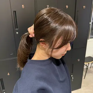 ミディアム カラー 天瀬吏那メンズパーマ /透明感カラーのヘアスタイル