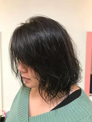 ミディアム パーマ 横田 尚登のヘアスタイル