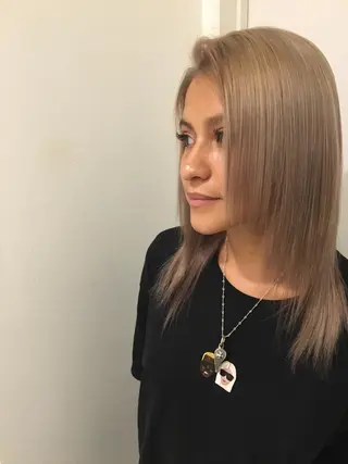 セミロング カラー 🌈評価No.1🌈 艶髪カラー❌エクステのヘアスタイル