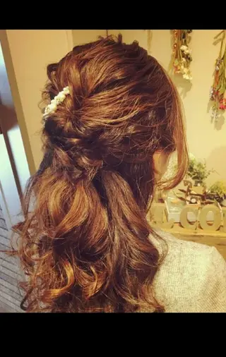 ヘアアレンジ セミロング ヘアセット/髪質改善 /カラー/TADOのヘアスタイル