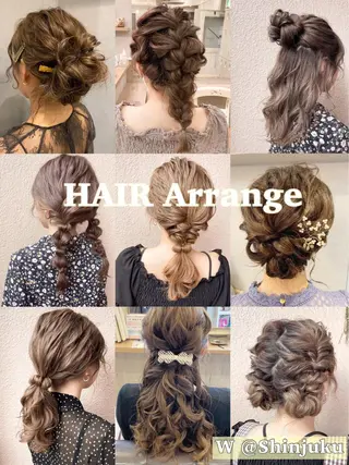 セミロング カラー パーマ ヘアアレンジ メンズ キッズ ネイル マツエク・マツパ 新宿駅近♡友達とOK 🦋W -ワット -のヘアスタイル