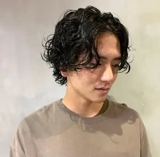 ショート パーマ メンズ 韓国風cut/ 縮毛矯正/正岡幹康のヘアスタイル