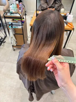 セミロング パーマ 髪質改善/暗髪カラー ヘアアレンジ/ｽﾐﾚのヘアスタイル