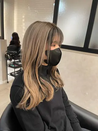 セミロング カラー &chaLme   心斎橋所属・emi/髪質改善/ 韓国風/艶カラーのヘアスタイル