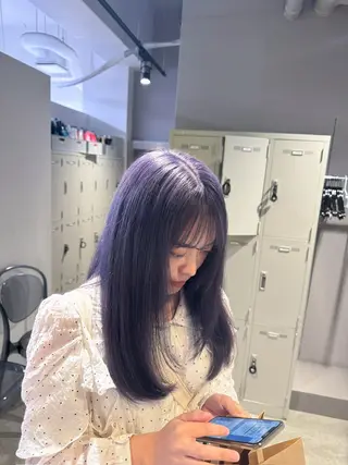 セミロング カラー ヘアアレンジ Over hair_ misakiのヘアスタイル