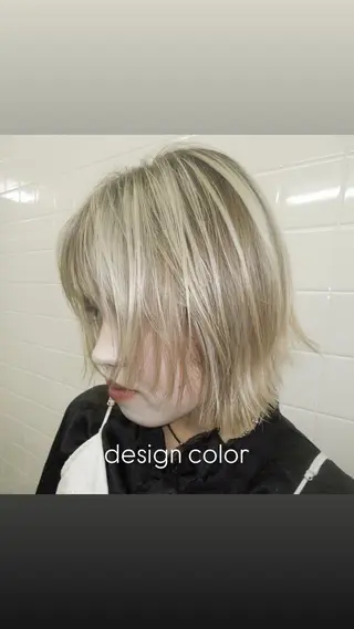 ミディアム カラー タマキ/似合わせ カット/Wカラーのヘアスタイル