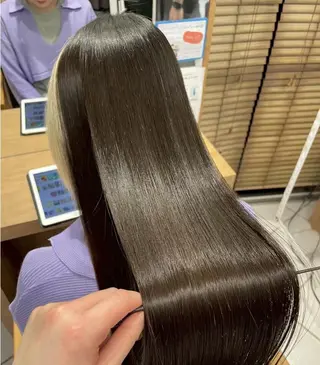 ロング パーマ 好印象メンズ特化/就 活/縮毛髪質改善のヘアスタイル