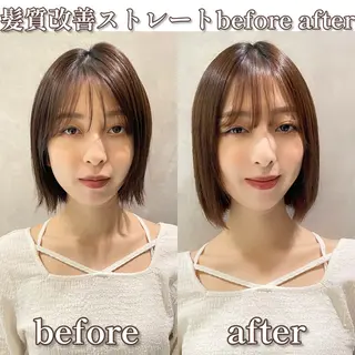 ミディアム ボブ/デザインカラー /表参道/新井美有紀のヘアスタイル