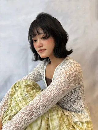 ミディアム yui🥀/ボブ /ブリーチなしカラーのヘアスタイル