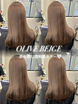 セミロング カラー ヘアアレンジ fumika🎀 ベージュのヘアスタイル