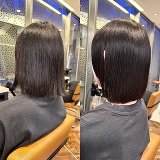 ミディアム 頭から整える美容師 松田のヘアスタイル