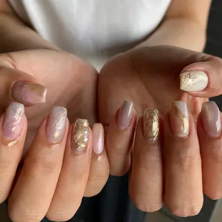 ネイル amuse 手書きニュアンスのネイルデザイン